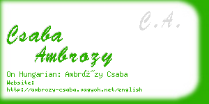 csaba ambrozy business card